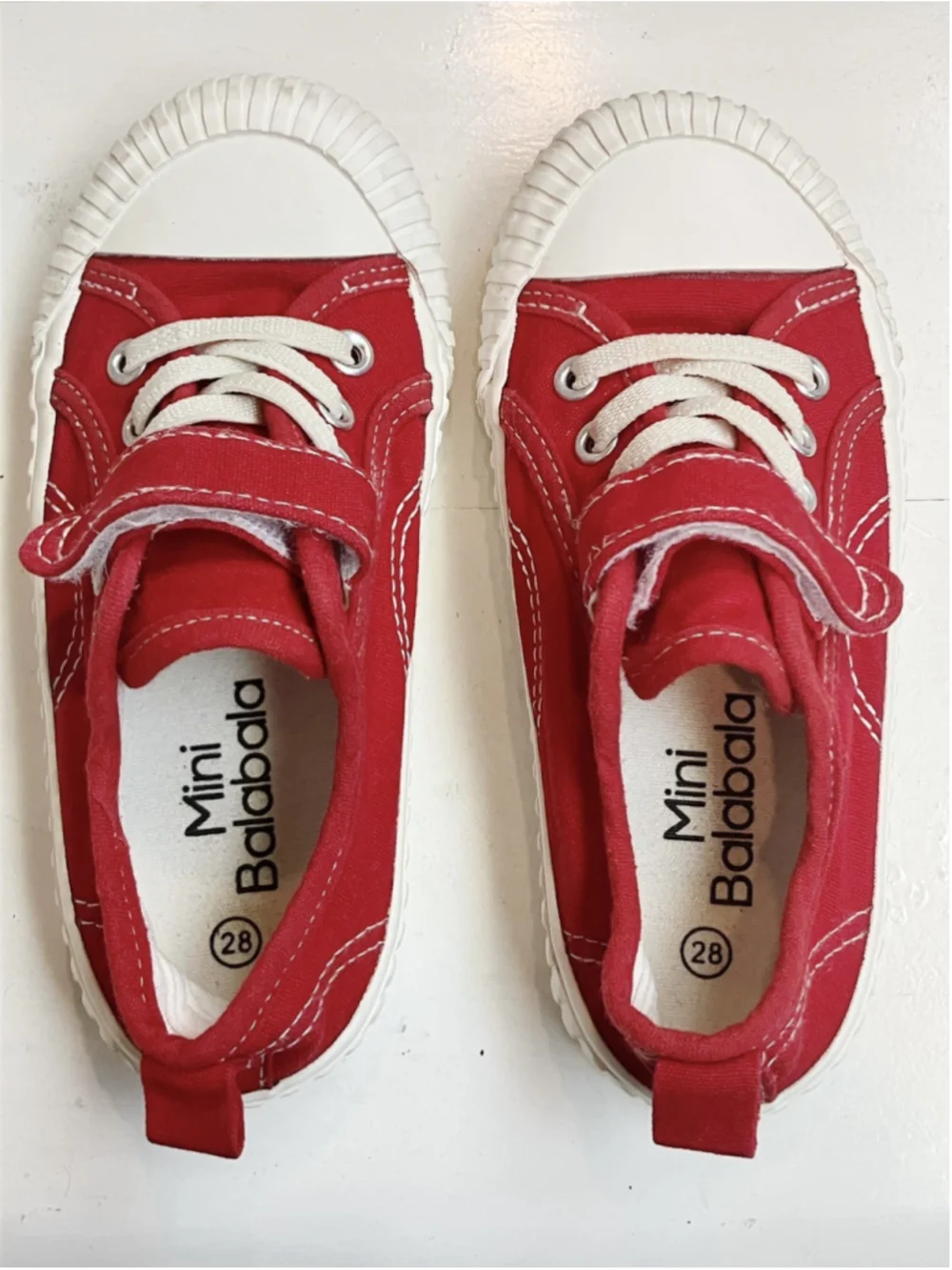 Mini Balabala Unisex Red Canvas Rubber Cap-toe Sneakers SZ 11 School Play Casual